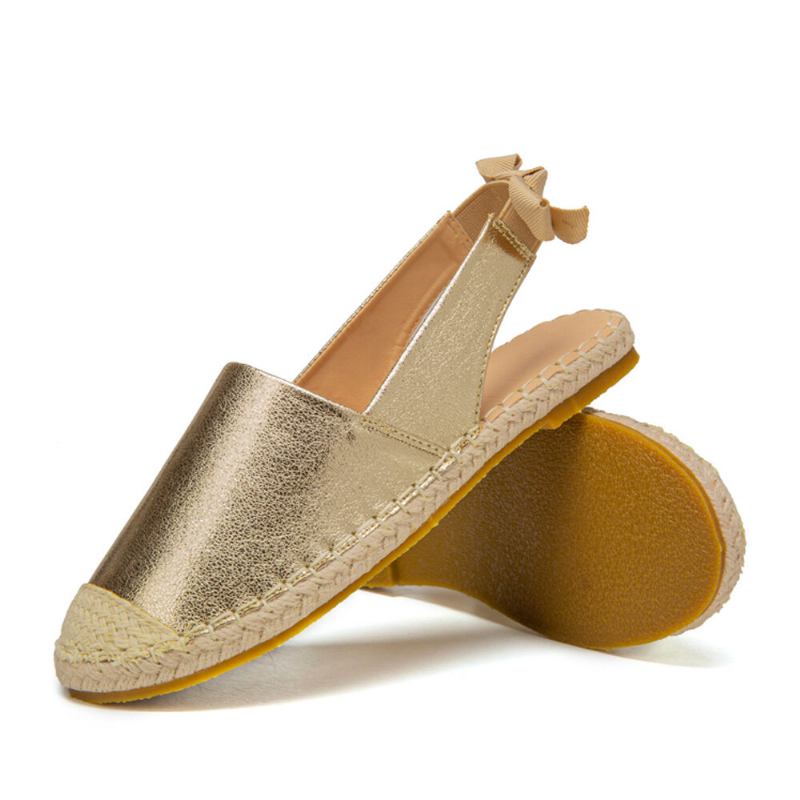 Kvinder Casual Lukket Tå Metallic Komfortable Espadrilles Flade Sandaler