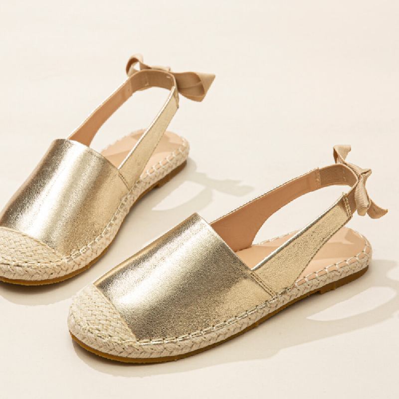 Kvinder Casual Lukket Tå Metallic Komfortable Espadrilles Flade Sandaler