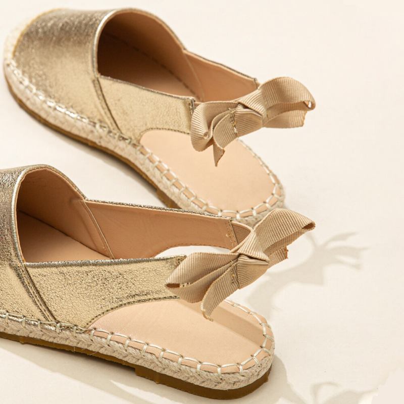 Kvinder Casual Lukket Tå Metallic Komfortable Espadrilles Flade Sandaler