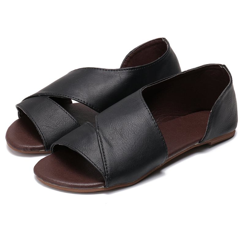 Kvinder Retro Åben Side Komfortabel Slip-on Slip On Flade Sandaler