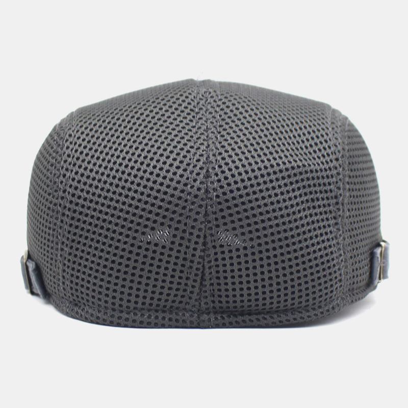 Mænd Bomuld Mesh Plaid Åndbar Udendørs Solsejl Forward Huer Flad Kasket Baret Kasket