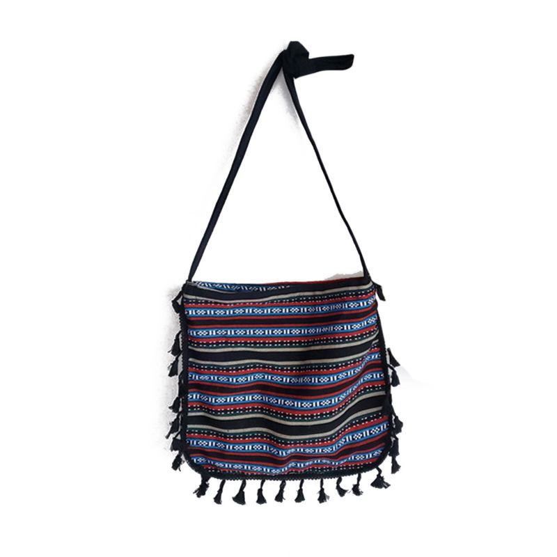 Dame Dacron Bohemian Etnisk Mønster Crossbody Taske Kapacitet Ikke-justerede Stropper Skuldertaske | bedstefarve.com