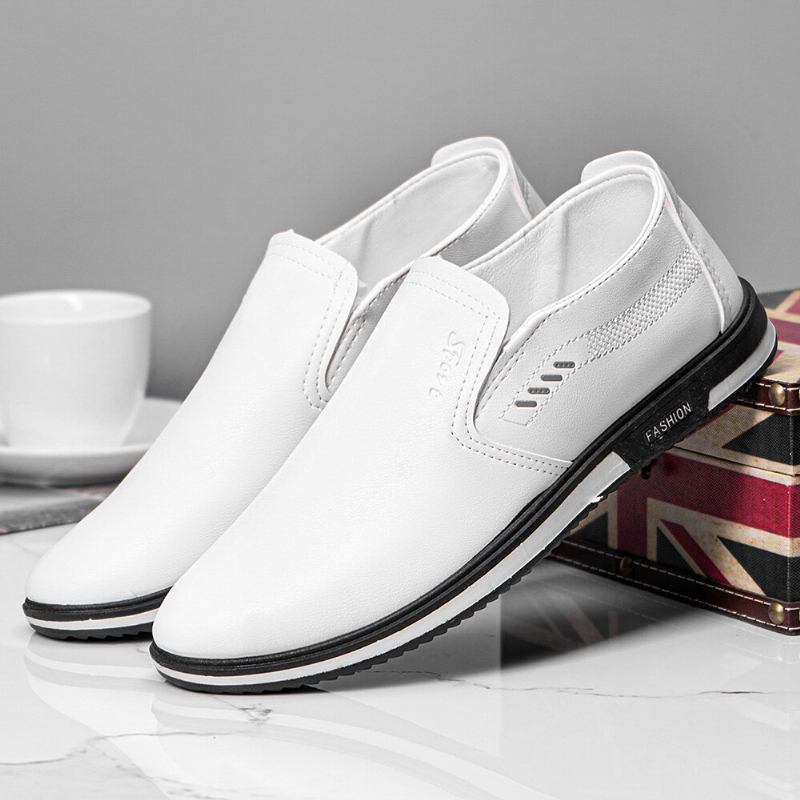 Mænd Åndbar Slip On Pu Læder Loafers Casual Business Sko