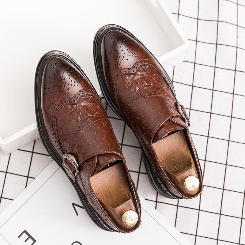 Mænd Broguo Retro Metalspænde Komfortabel Bærbar Formelle Business Casual Sko