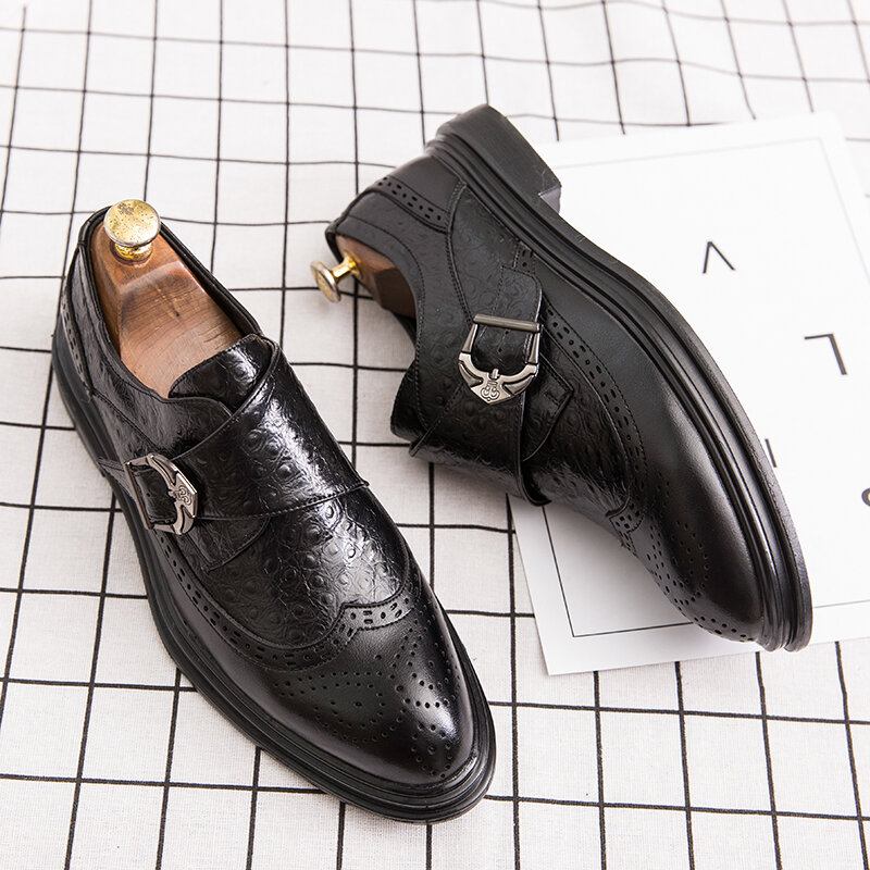 Mænd Broguo Retro Metalspænde Komfortabel Bærbar Formelle Business Casual Sko