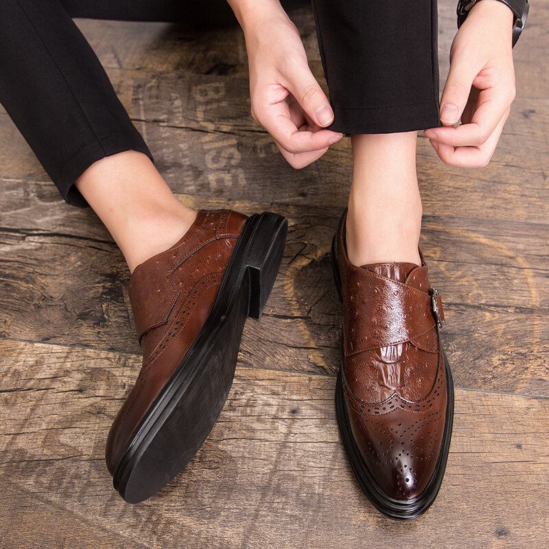 Mænd Broguo Retro Metalspænde Komfortabel Bærbar Formelle Business Casual Sko