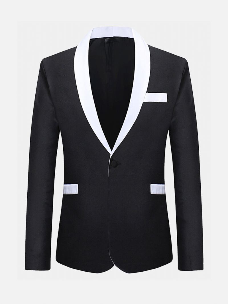 Mænds Business Formelle Kontrastfarve Slim Fit Blazer-dragter
