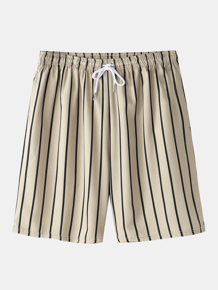 Mænds Stribe Nummer Print Raglan Ærmer Varsity Skjorter Shorts